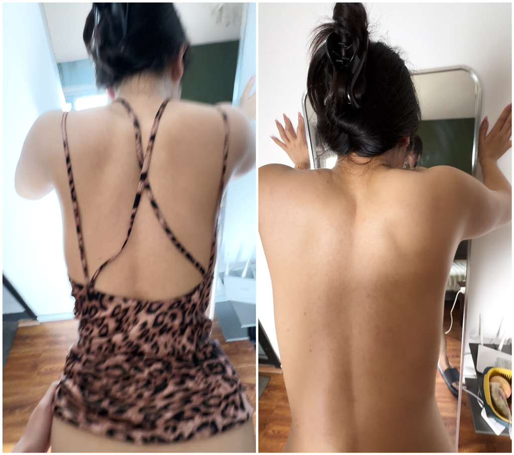 天津河东区良家少妇单位骚货黑色蕾丝眼罩对镜全裸被按着后入