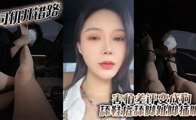 司机开错路 害怕差评变成狗 舔鞋底舔脚趾 脚插嘴