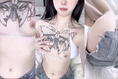 纹身贫乳少女哦