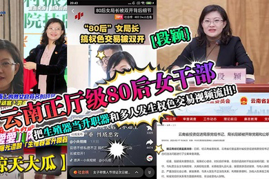 惊天大瓜云南正厅级80后女干部段颖把生殖器当升职器和多人发生权色交易视频流出